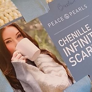 Peace and Pearl Chenille infinity scarf
